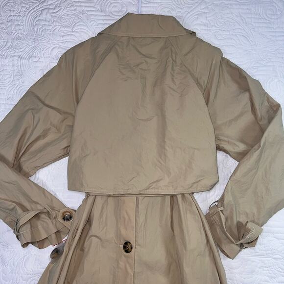 We The Free People Eastwick Trench Coat Women's Size L Beige Nylon Light NWOT - Picture 12 of 16